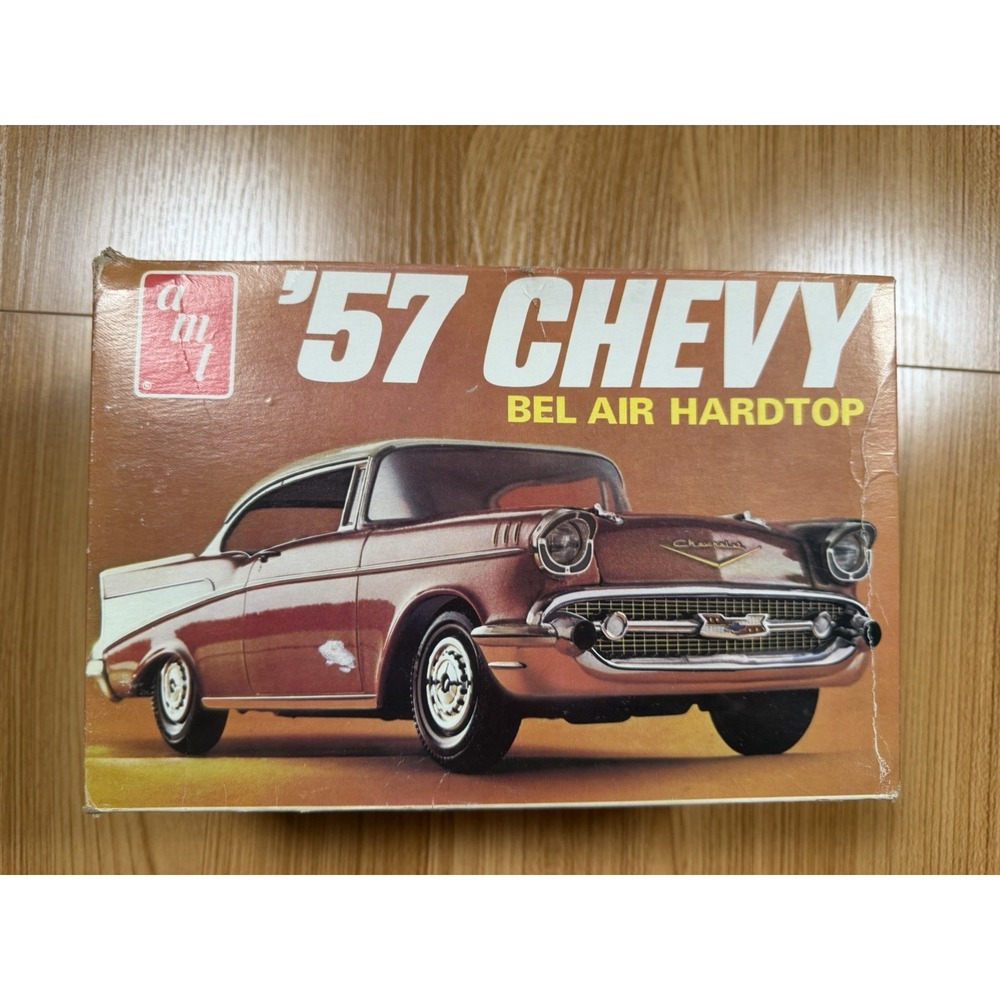 AMT Vintage '57 Chevy Bel Air Hardtop 1/25 Model Kit Partially